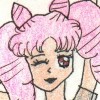 A rare drawing of a young Chibiusa.  This outfit was inspired by something my younger cousin wore to my Punk Rock sleepover.  Yes, I have themed sleepovers.  And they are very much fun, too.